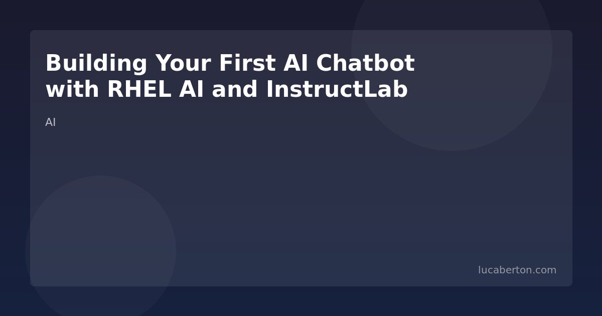 Building AI Chatbot with RHEL AI